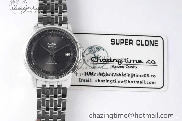 0213 De Ville SS DIWF 1:1 Best Edition Gray Dial SS Markers on SS Bracelet MIYOTA FlexibleFit 7851